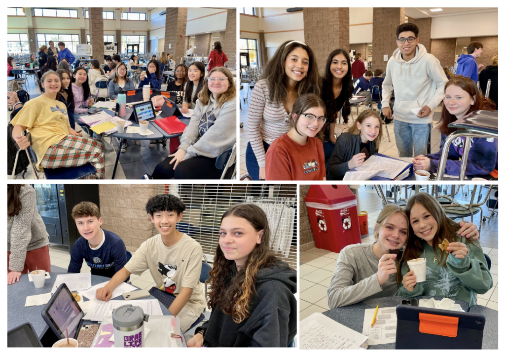 high school students in a cafeteria 